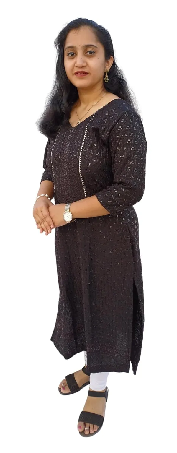 Black_Rayon_Chikankari_Premium_&_Elegant_Kurta_For_Women