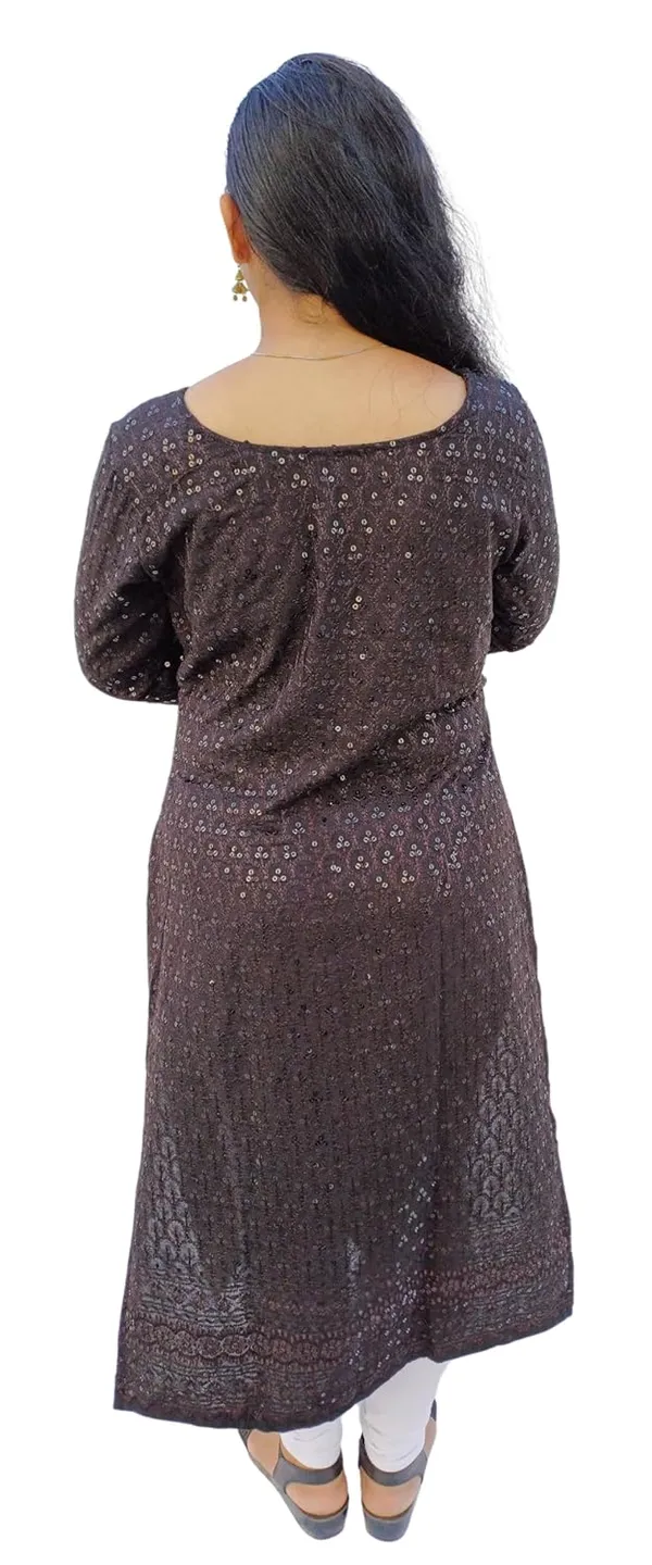 Black_Rayon_Chikankari_Premium_&_Elegant_Kurta_For_Women