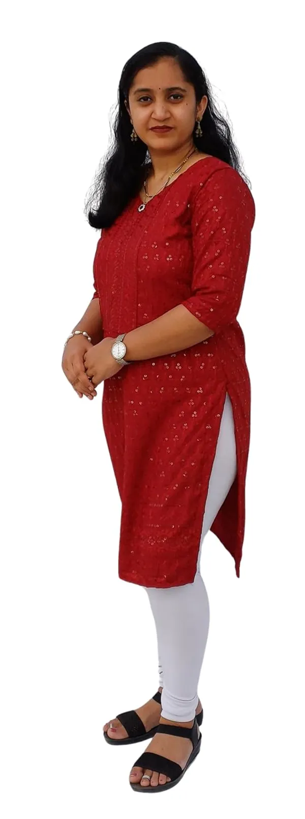 Maroon_Rayon_Chikankari_Premium_&_Elegant_Kurta_For_Women