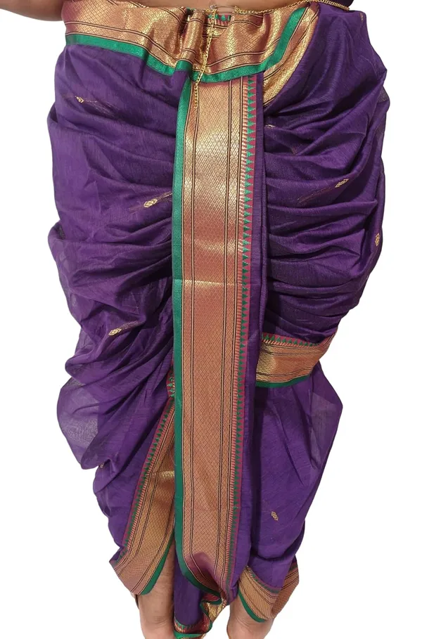 Blue_Acrylic_Pure_Cotton_Premium_&_Elegant_Mastani_Nauwari_Saree_With_Blouse_Piece_For_Women