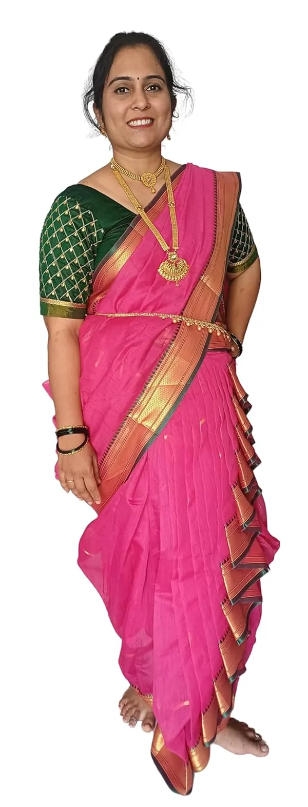 Pink_Acrylic_Pure_Cotton_Premium_&_Elegant_Mastani_Nauwari_Saree_With_Blouse_Piece_For_Women