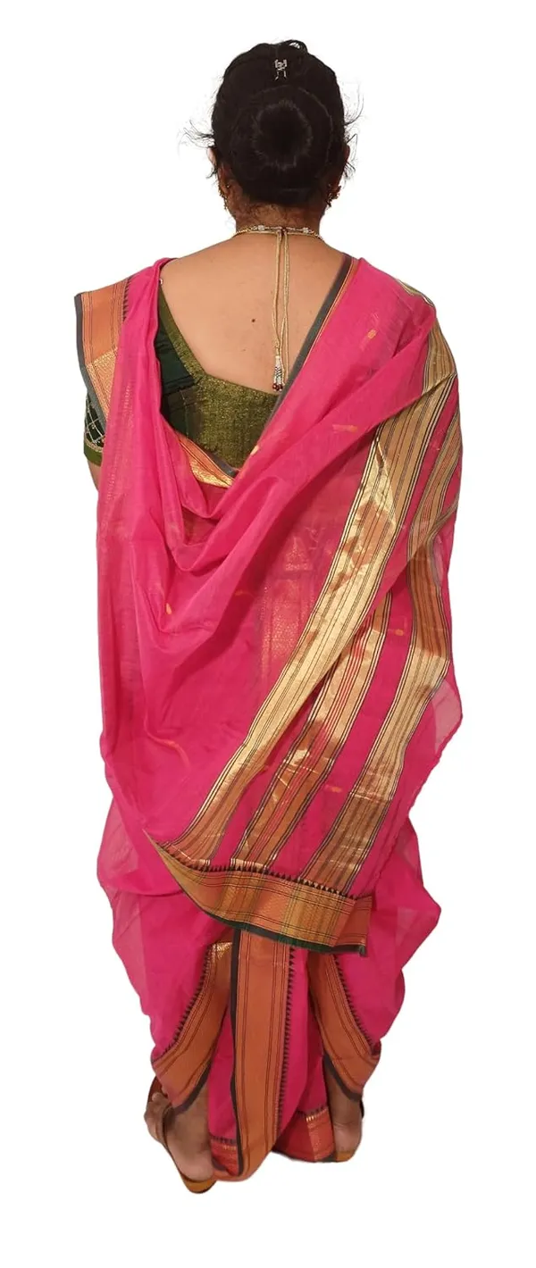 Pink_Acrylic_Pure_Cotton_Premium_&_Elegant_Mastani_Nauwari_Saree_With_Blouse_Piece_For_Women