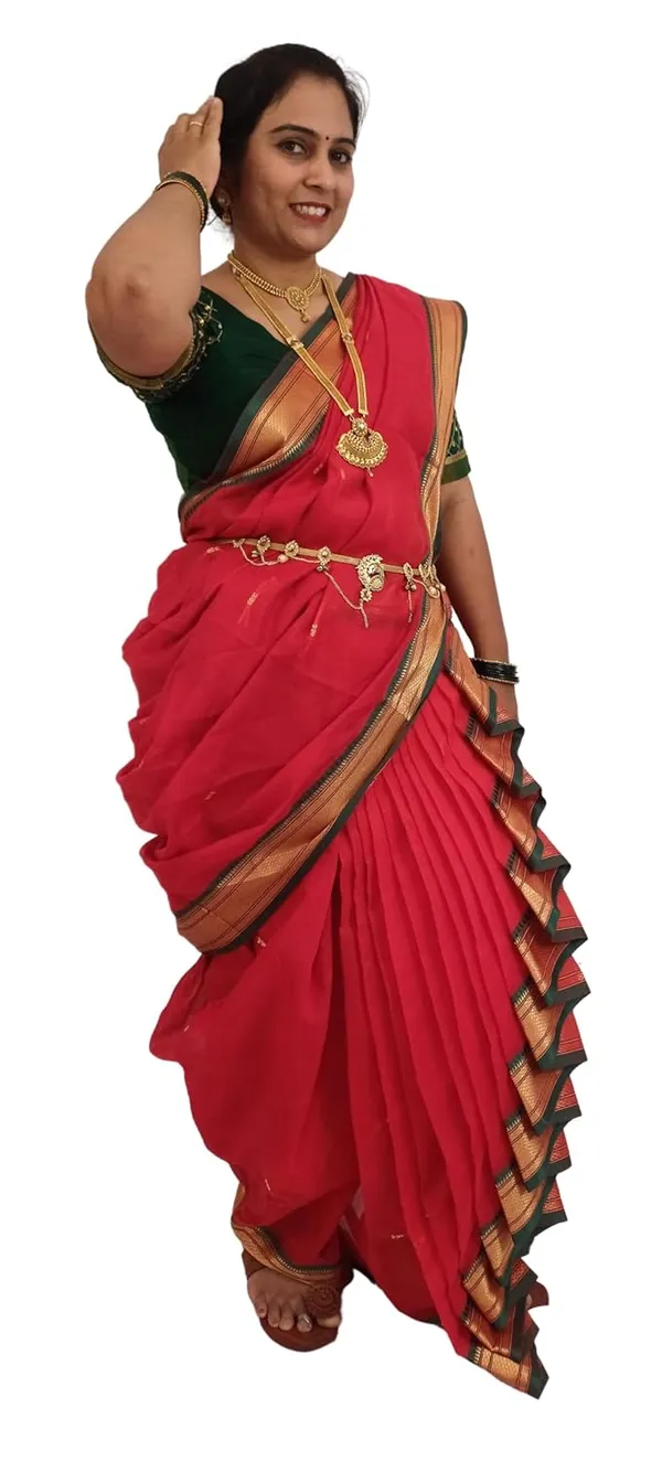Red_Acrylic_Pure_Cotton_Premium_&_Elegant_Mastani_Nauwari_Saree_With_Blouse_Piece_For_Women