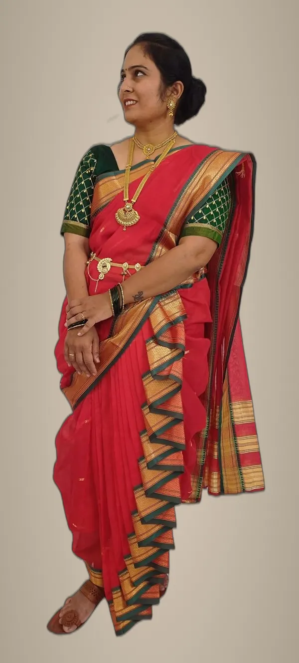 Red_Acrylic_Pure_Cotton_Premium_&_Elegant_Mastani_Nauwari_Saree_With_Blouse_Piece_For_Women