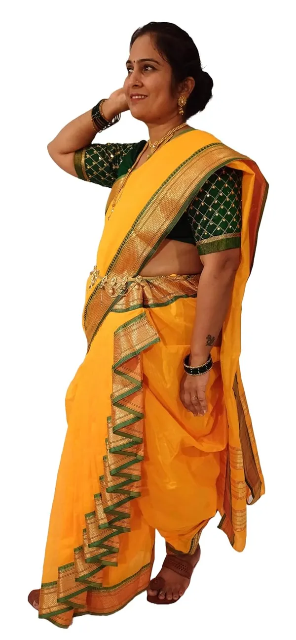 Yellow_Acrylic_Pure_Cotton_Premium_&_Elegant_Mastani_Nauwari_Saree_With_Blouse_Piece_For_Women