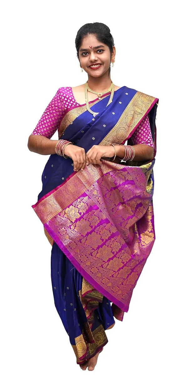 Navy_Blue_Pure_Satin_Premium_&_Elegant_Shahi_Mastani_Nauwari_Saree_With_Blouse_Piece_For_Women