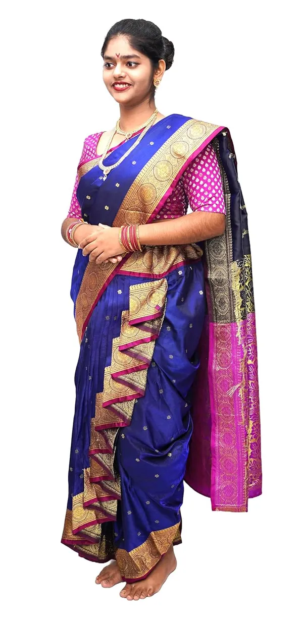 Navy_Blue_Pure_Satin_Premium_&_Elegant_Shahi_Mastani_Nauwari_Saree_With_Blouse_Piece_For_Women