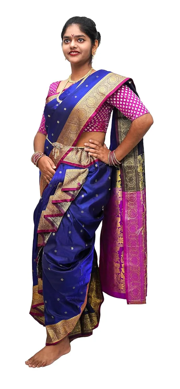 Navy_Blue_Pure_Satin_Premium_&_Elegant_Shahi_Mastani_Nauwari_Saree_With_Blouse_Piece_For_Women