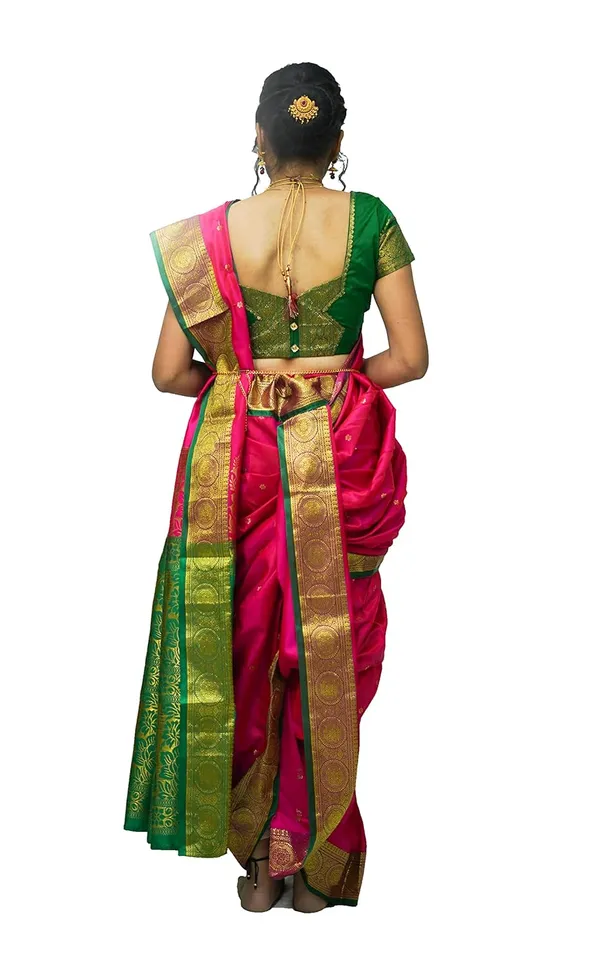 Pink_Pure_Satin_Premium_&_Elegant_Shahi_Mastani_Nauwari_Saree_With_Blouse_Piece_For_Women