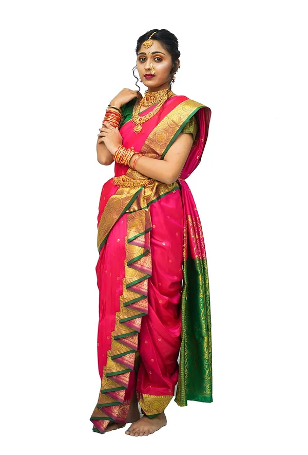 Pink_Pure_Satin_Premium_&_Elegant_Shahi_Mastani_Nauwari_Saree_With_Blouse_Piece_For_Women
