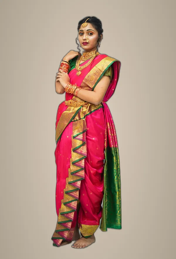 Pink_Pure_Satin_Premium_&_Elegant_Shahi_Mastani_Nauwari_Saree_With_Blouse_Piece_For_Women