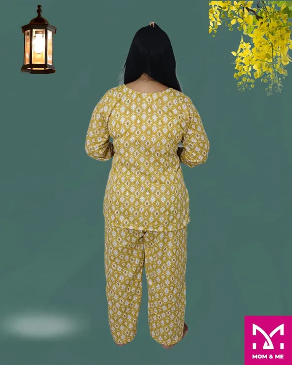 Yellow_Cotton_Premium_&_Elegant_Kurta_&_Pyjama_Co-Ord_Set_For_Women