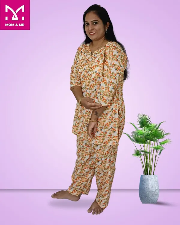 Orange_Cotton_Premium_&_Elegant_Kurta_&_Pyjama_Co-Ord_Set_For_Women