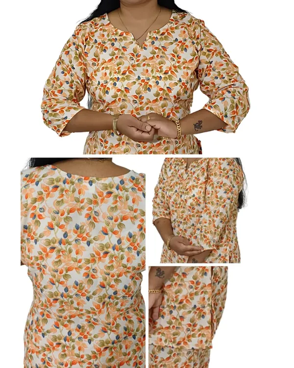 Orange_Cotton_Premium_&_Elegant_Kurta_&_Pyjama_Co-Ord_Set_For_Women