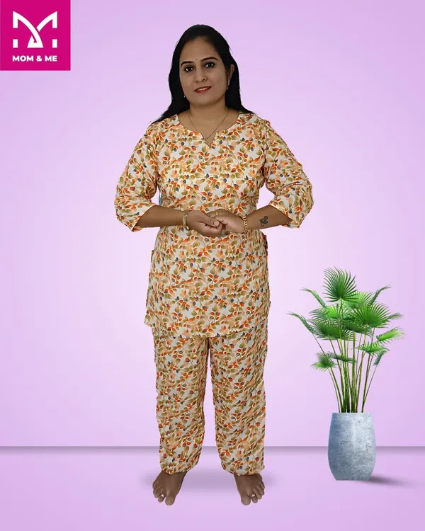 Orange_Cotton_Premium_&_Elegant_Kurta_&_Pyjama_Co-Ord_Set_For_Women