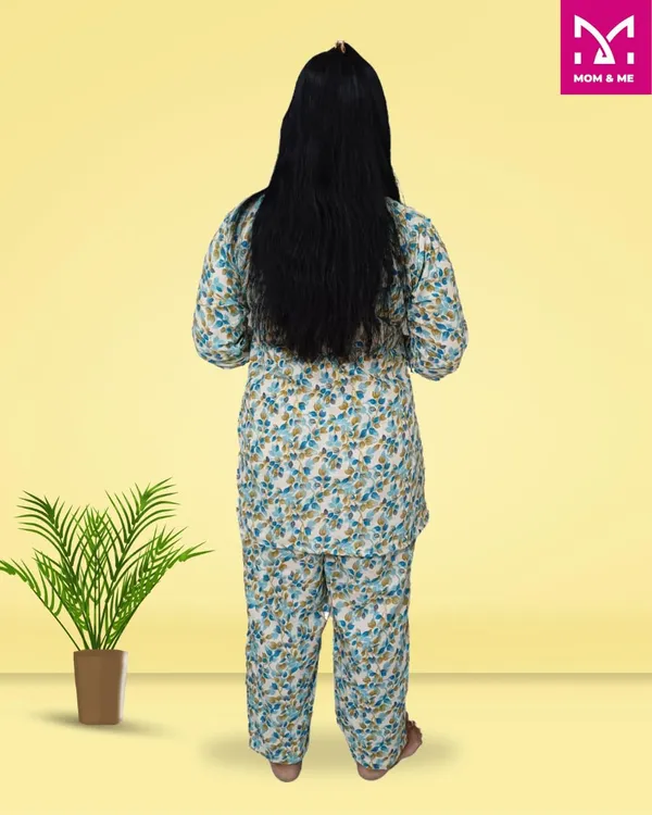 Sky_Blue_Cotton_Premium_&_Elegant_Kurta_&_Pyjama_Co-Ord_Set_For_Women