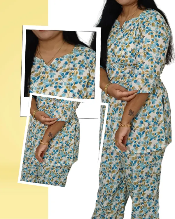 Sky_Blue_Cotton_Premium_&_Elegant_Kurta_&_Pyjama_Co-Ord_Set_For_Women