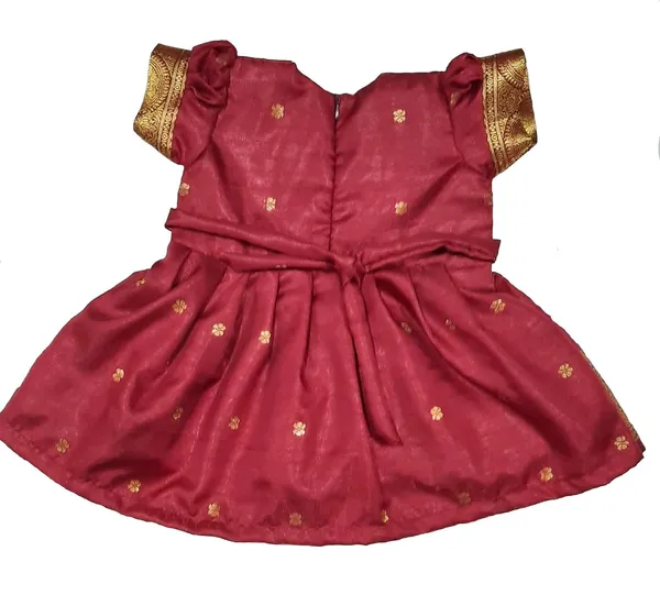 Red_Satin_Silk_Premium_&_Elegant_Frock_For_Girls