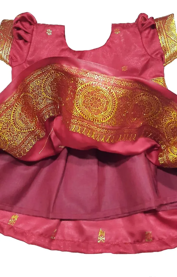 Red_Satin_Silk_Premium_&_Elegant_Frock_For_Girls