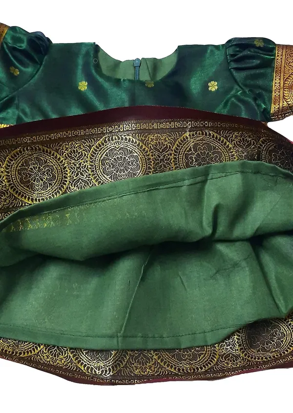 Green_Satin_Premium_&_Elegant_Frock_For_Girls