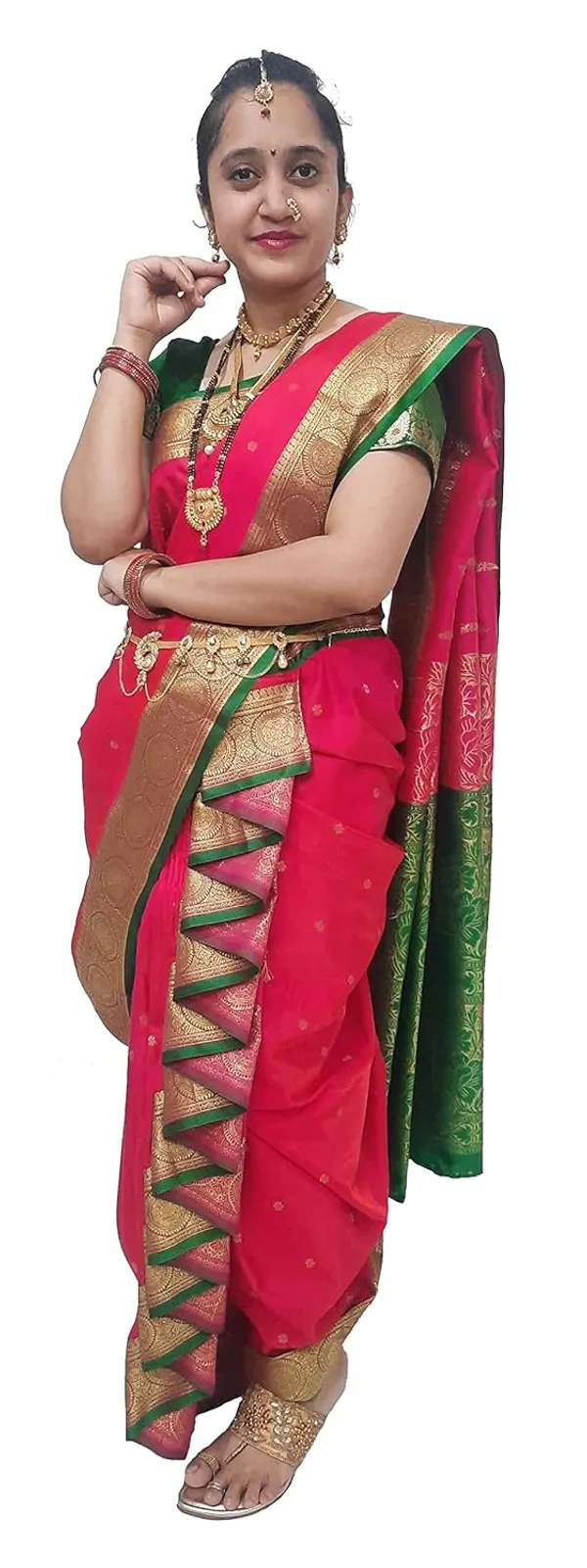 Pink_Belgaon_Silk_Premium_&_Elegant_Nauwari_Saree_With_Blouse_Piece_For_Women
