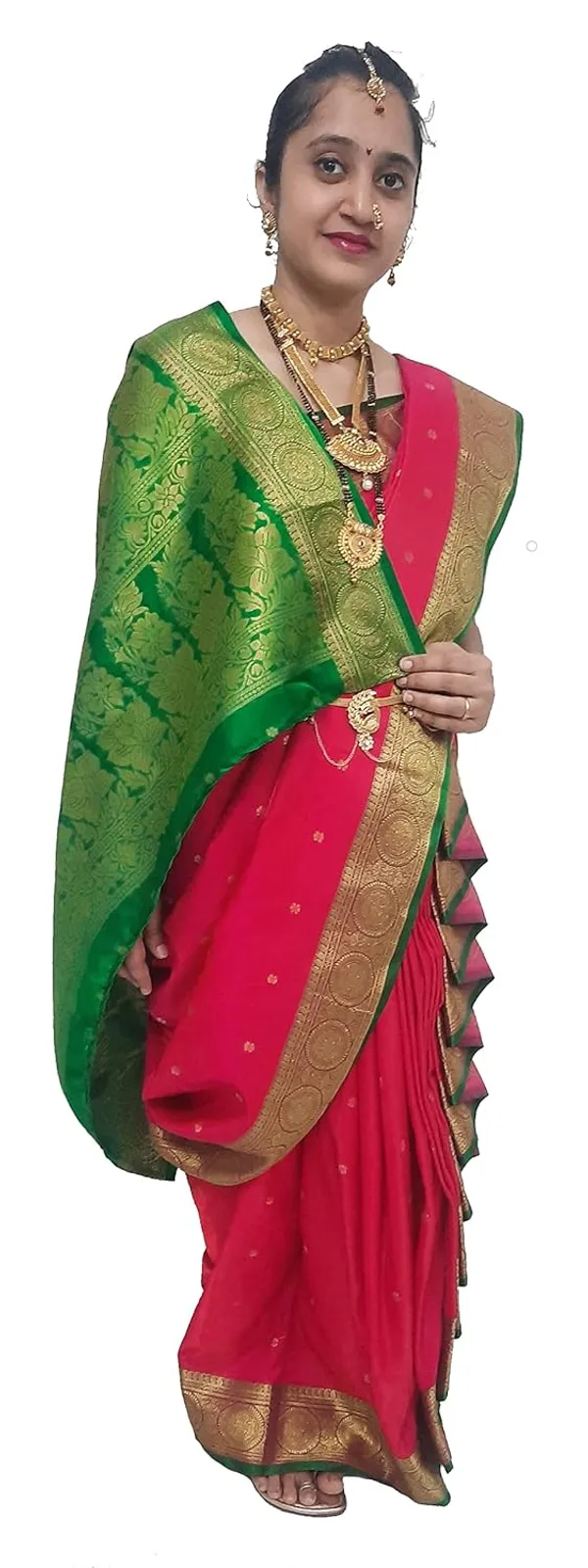 Pink_Belgaon_Silk_Premium_&_Elegant_Nauwari_Saree_With_Blouse_Piece_For_Women