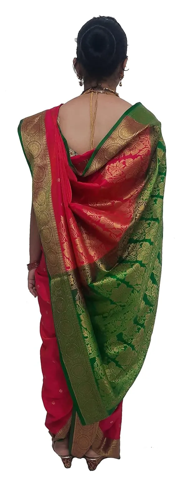 Pink_Belgaon_Silk_Premium_&_Elegant_Nauwari_Saree_With_Blouse_Piece_For_Women