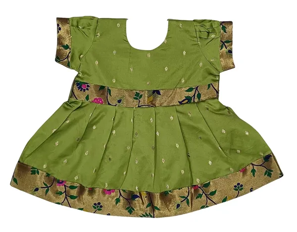 Mehendi_Taffeta_Premium_&_Elegant_Frock_For_Girls