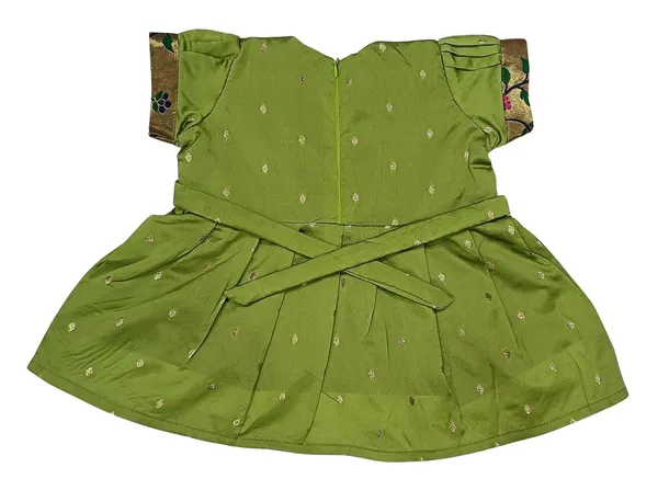 Mehendi_Taffeta_Premium_&_Elegant_Frock_For_Girls