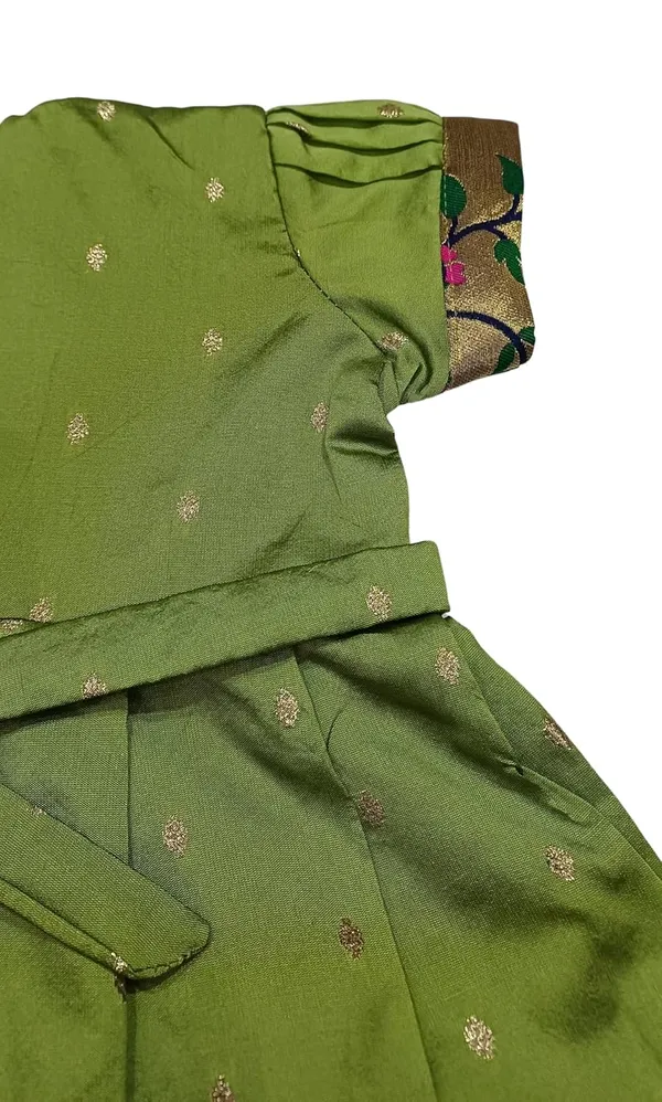 Mehendi_Taffeta_Premium_&_Elegant_Frock_For_Girls