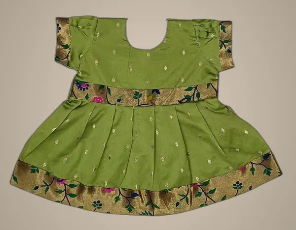 Mehendi_Taffeta_Premium_&_Elegant_Frock_For_Girls