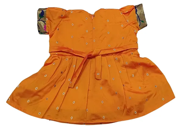Orange_Taffeta_Premium_&_Elegant_Frock_For_Girls