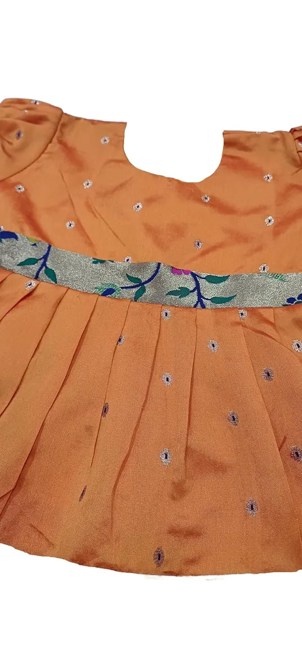 Orange_Taffeta_Premium_&_Elegant_Frock_For_Girls