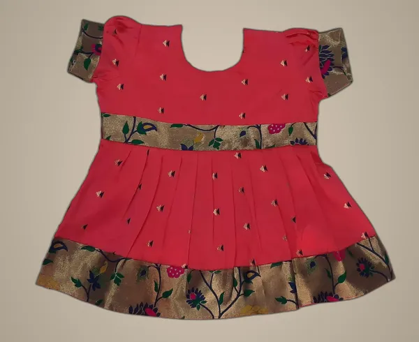 Peach_Taffeta_Premium_&_Elegant_Frock_For_Girls