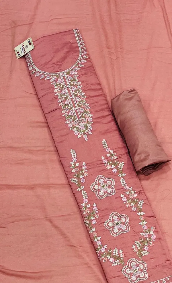 Peach_Georgette_Party_Wear_Traditional_Embroidery_Unstitched_Suit_For_Women