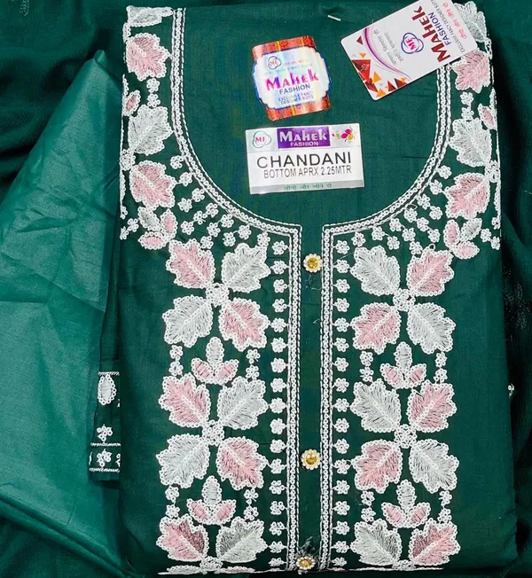 Green_Cotton_Embroidery_Unstitched_Suit_For_Women