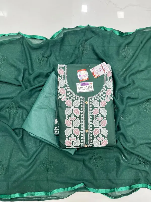 Green_Cotton_Embroidery_Unstitched_Suit_For_Women