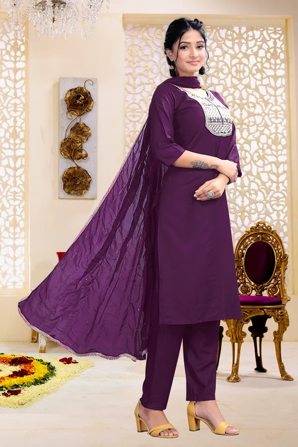 Purple_Rayon_Stiched_Kurti_Set_For_Women
