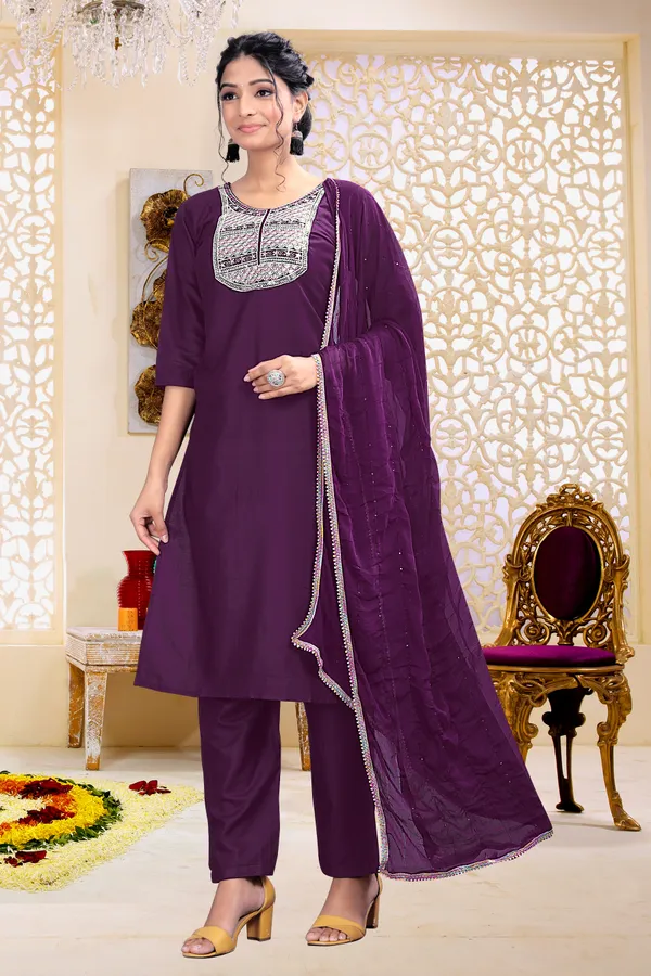 Purple_Rayon_Stiched_Kurti_Set_For_Women