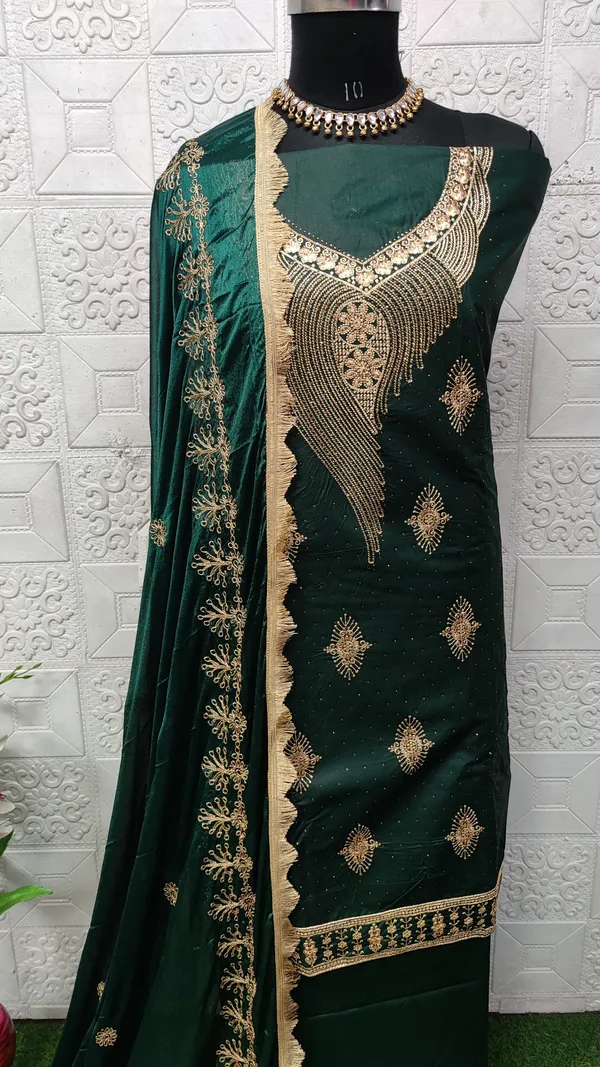 Green_Cotton_Embroidery_Unstitched_Suit_For_Women