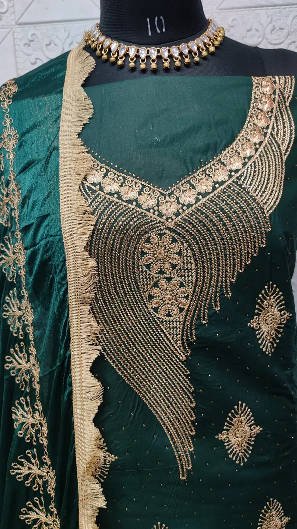 Green_Cotton_Embroidery_Unstitched_Suit_For_Women