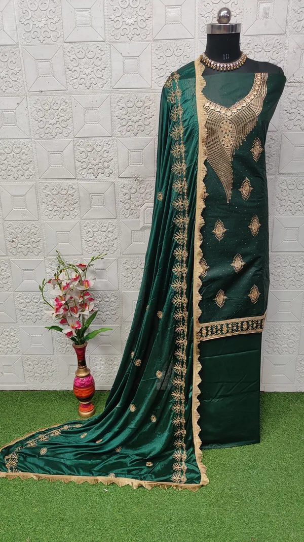 Green_Cotton_Embroidery_Unstitched_Suit_For_Women