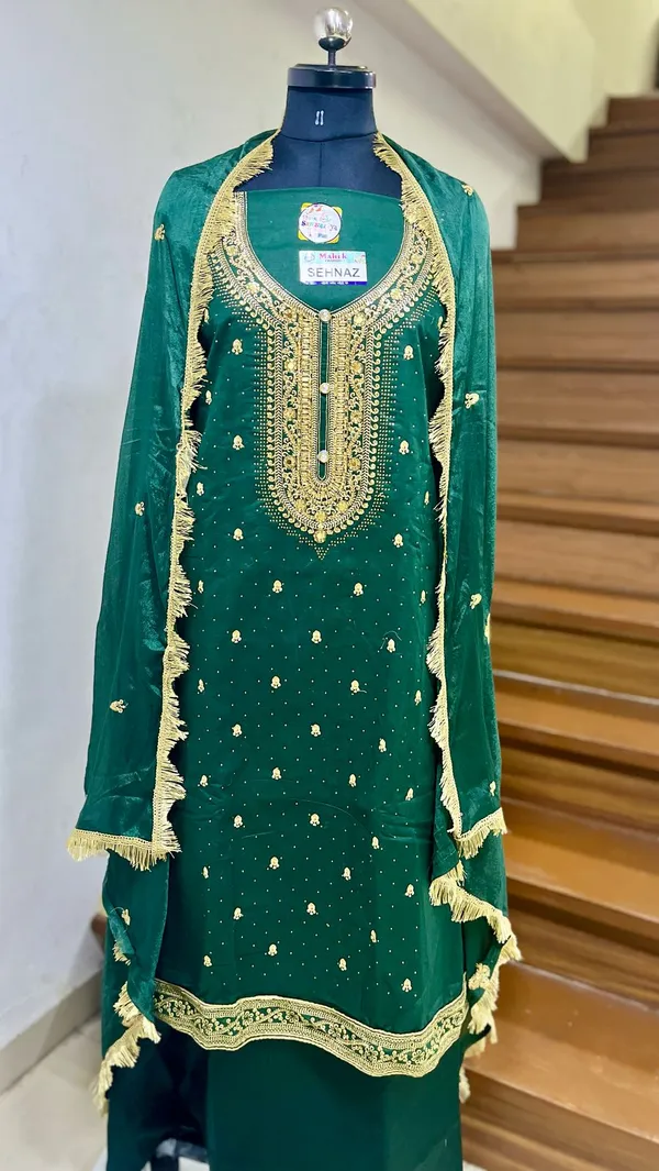 Green_Cotton_Embroidery_Unstitched_Suit_For_Women