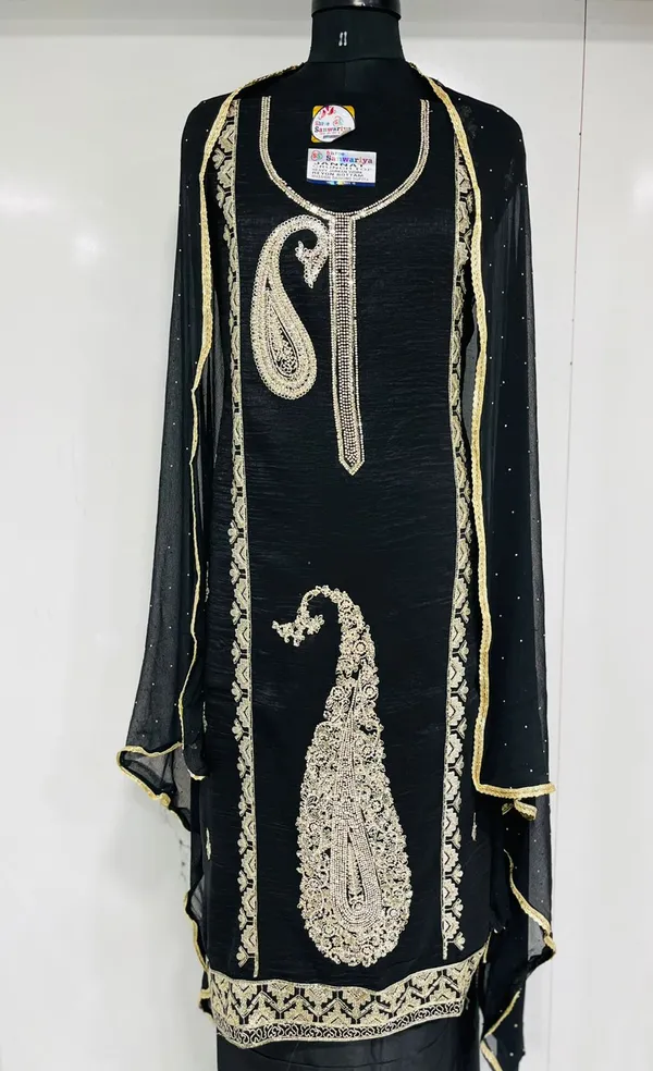 Black_Georgette_Party_Wear_Traditional_Embroidery_Unstitched_Suit_For_Women