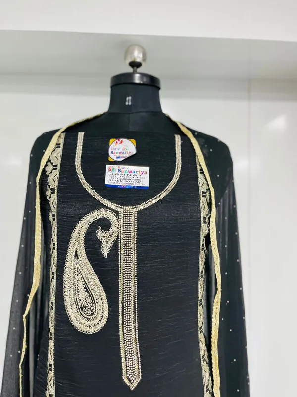 Black_Georgette_Party_Wear_Traditional_Embroidery_Unstitched_Suit_For_Women