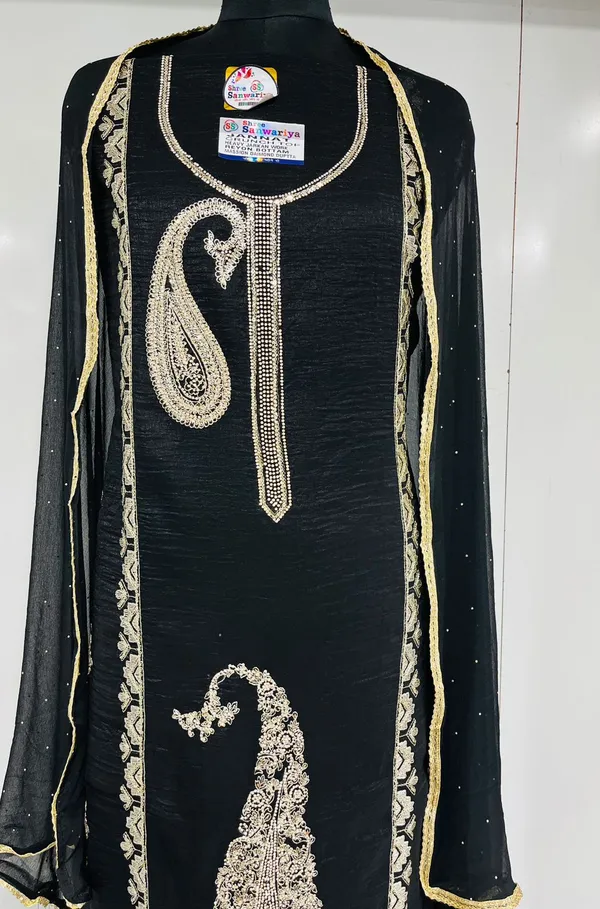 Black_Georgette_Party_Wear_Traditional_Embroidery_Unstitched_Suit_For_Women