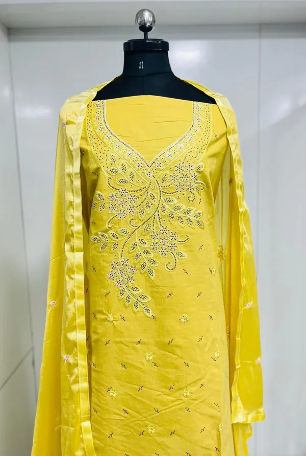 Mustard_Cotton_Embroidery_Unstitched_Suit_For_Women