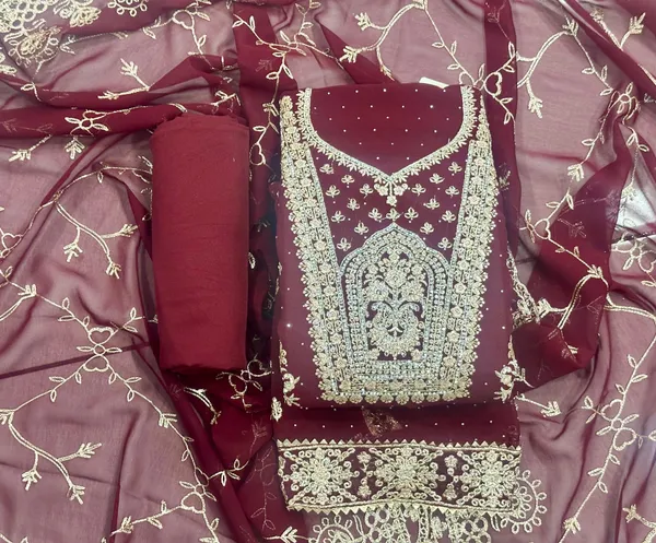 Maroon_Georgette_Party_Wear_Traditional_Embroidery_Unstitched_Suit_For_Women
