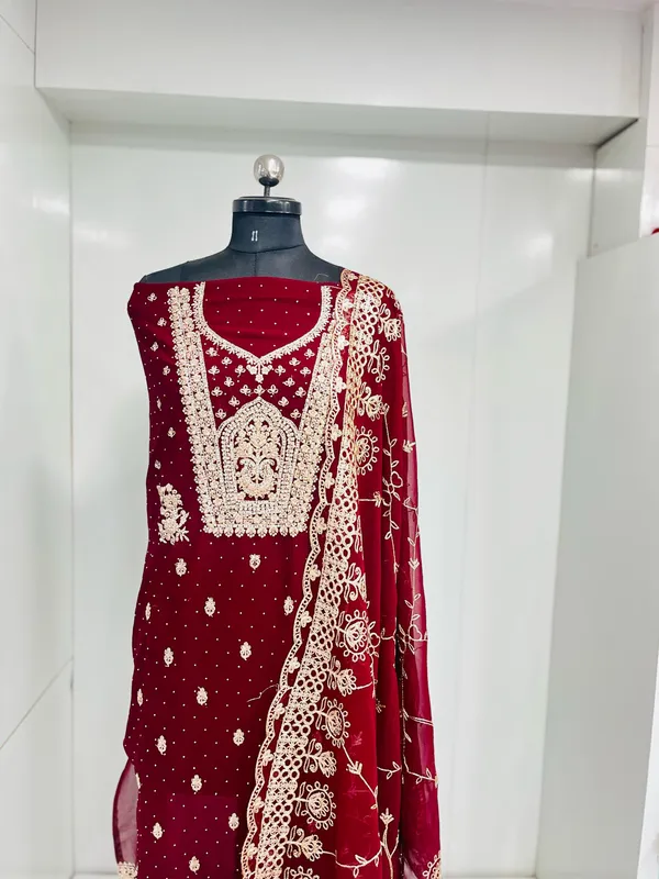 Maroon_Georgette_Party_Wear_Traditional_Embroidery_Unstitched_Suit_For_Women