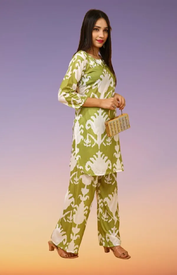 Green_Kora_Muslin__Stiched_Co_Ord_Set_For_Women